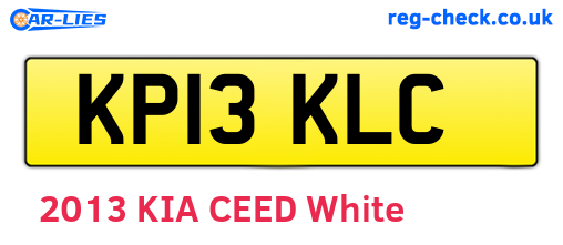 KP13KLC are the vehicle registration plates.