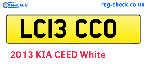LC13CCO are the vehicle registration plates.