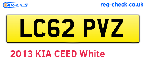 LC62PVZ are the vehicle registration plates.
