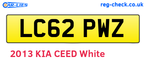 LC62PWZ are the vehicle registration plates.