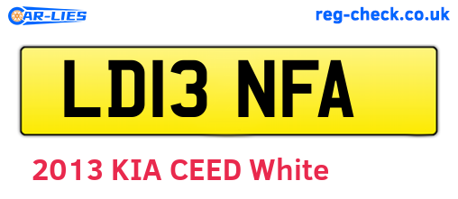 LD13NFA are the vehicle registration plates.