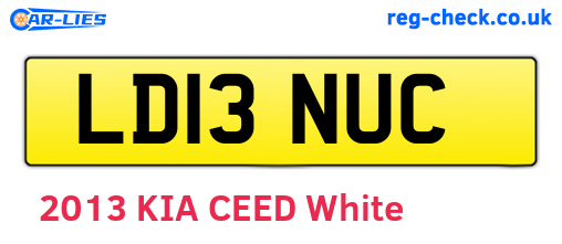 LD13NUC are the vehicle registration plates.