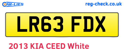 LR63FDX are the vehicle registration plates.