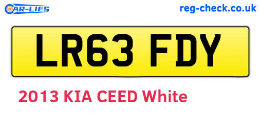 LR63FDY are the vehicle registration plates.