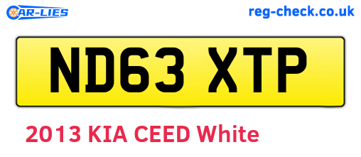 ND63XTP are the vehicle registration plates.