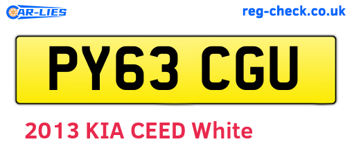 PY63CGU are the vehicle registration plates.