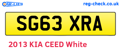 SG63XRA are the vehicle registration plates.