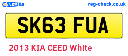 SK63FUA are the vehicle registration plates.