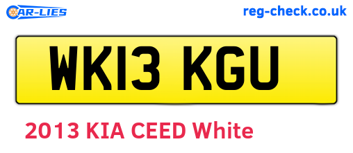 WK13KGU are the vehicle registration plates.