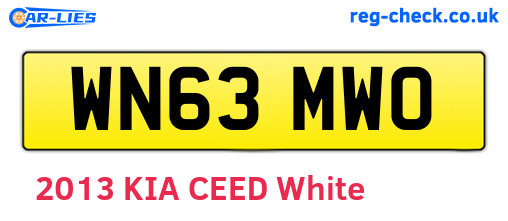 WN63MWO are the vehicle registration plates.