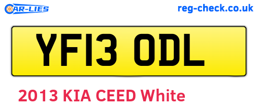 YF13ODL are the vehicle registration plates.