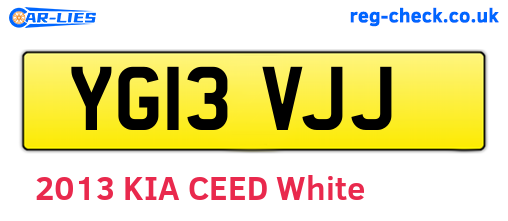 YG13VJJ are the vehicle registration plates.