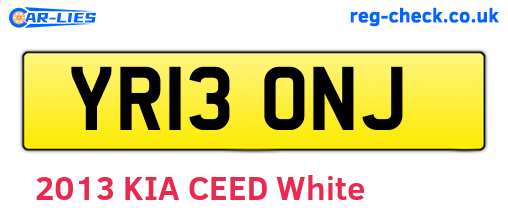 YR13ONJ are the vehicle registration plates.