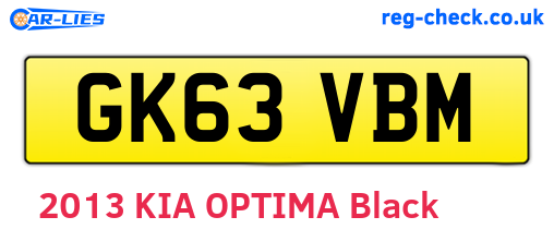 GK63VBM are the vehicle registration plates.
