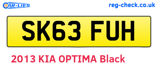 SK63FUH are the vehicle registration plates.