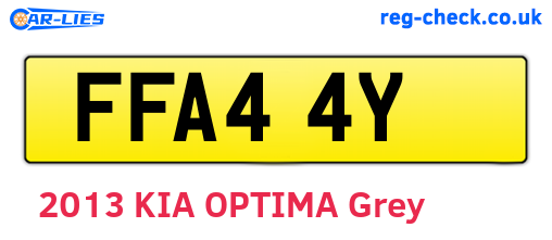 FFA44Y are the vehicle registration plates.