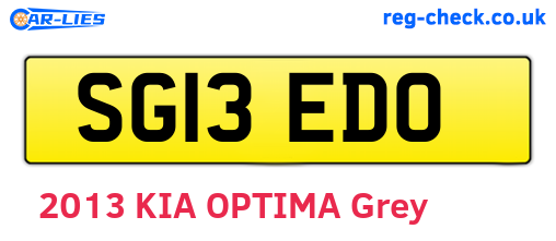 SG13EDO are the vehicle registration plates.