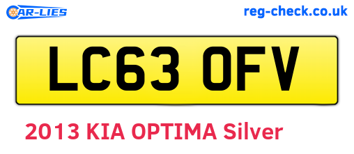 LC63OFV are the vehicle registration plates.