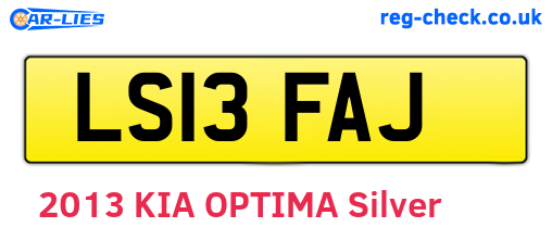LS13FAJ are the vehicle registration plates.
