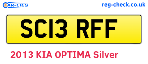 SC13RFF are the vehicle registration plates.