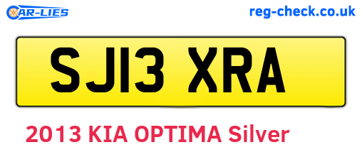 SJ13XRA are the vehicle registration plates.