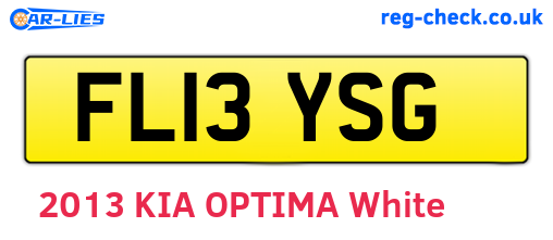 FL13YSG are the vehicle registration plates.
