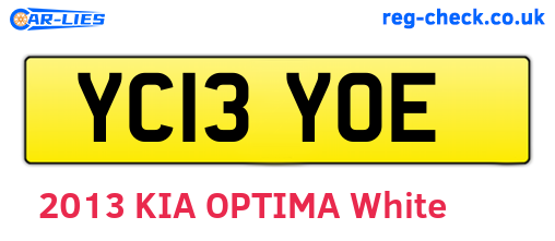 YC13YOE are the vehicle registration plates.
