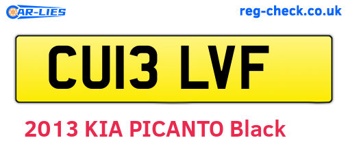 CU13LVF are the vehicle registration plates.