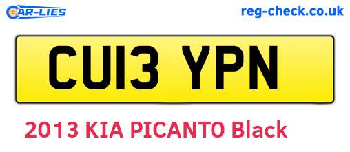 CU13YPN are the vehicle registration plates.