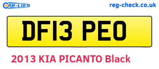 DF13PEO are the vehicle registration plates.
