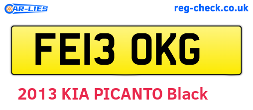FE13OKG are the vehicle registration plates.
