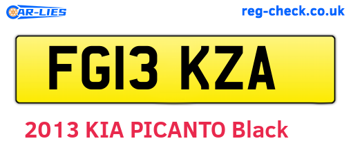 FG13KZA are the vehicle registration plates.