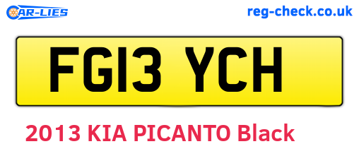 FG13YCH are the vehicle registration plates.