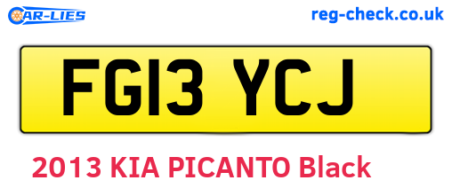 FG13YCJ are the vehicle registration plates.