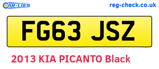 FG63JSZ are the vehicle registration plates.