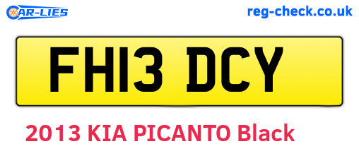 FH13DCY are the vehicle registration plates.
