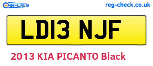 LD13NJF are the vehicle registration plates.