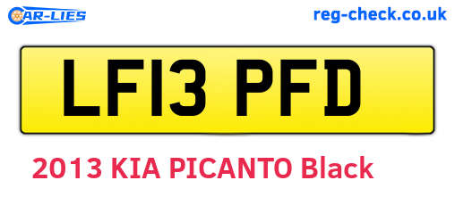 LF13PFD are the vehicle registration plates.
