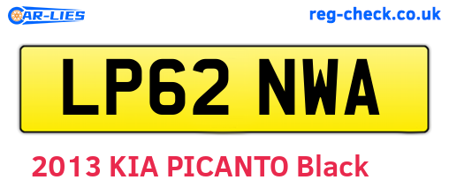 LP62NWA are the vehicle registration plates.