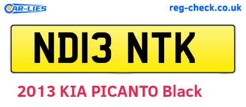 ND13NTK are the vehicle registration plates.