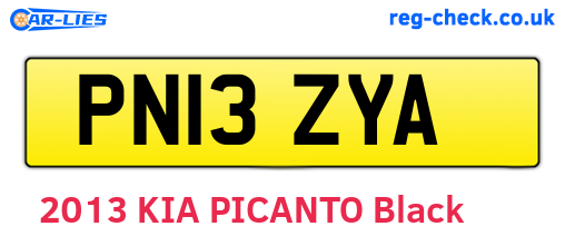 PN13ZYA are the vehicle registration plates.