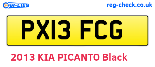 PX13FCG are the vehicle registration plates.