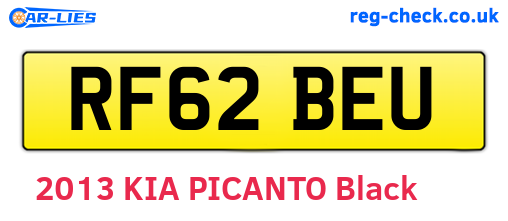 RF62BEU are the vehicle registration plates.