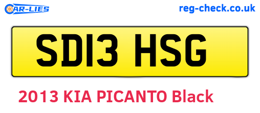 SD13HSG are the vehicle registration plates.