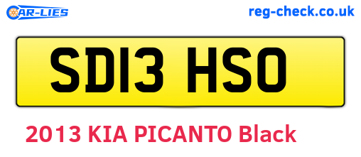 SD13HSO are the vehicle registration plates.