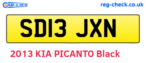 SD13JXN are the vehicle registration plates.