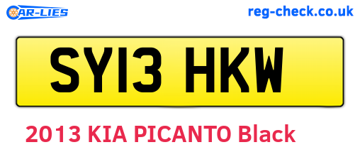 SY13HKW are the vehicle registration plates.
