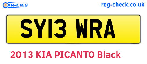 SY13WRA are the vehicle registration plates.