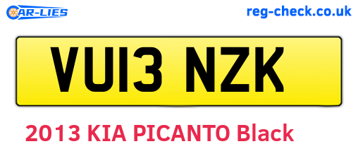 VU13NZK are the vehicle registration plates.