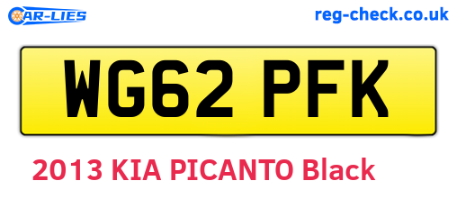 WG62PFK are the vehicle registration plates.